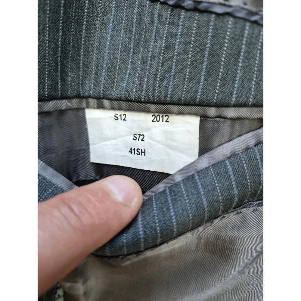 Brooks Brothers Mens Wool Stretch Sports Coat 41S Gray Stripe 2 Button Blazer